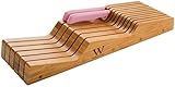W Selections Bamboo Knife Drawer Organizer Block