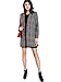 SheIn Women's Lapel Collar Coat Long Sleeve Plaid Blazer Outerwear Grey Large