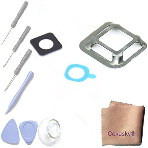 Cokusky® Back Camera Frame Holder Glass Lens with Frame Adhesive Repair for Samsung Galaxy S5 Active G870A (Green)