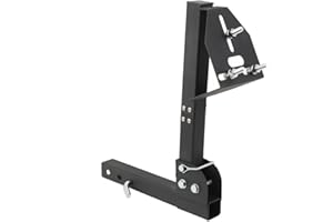 QAVODB Spare Tire Hitch Mount Tire Rack Multi Functional Foldable Spare Tire Carrier with 2 Inch Receiver, Fits 4 & 5 & 6 Lug