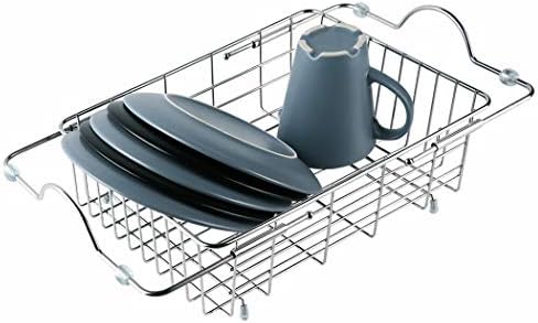 VOXXOV 304 Stainless Steel Dish Drying Rack, Rustproof Dish Drainer in Sink, Over Sink Dish Rack