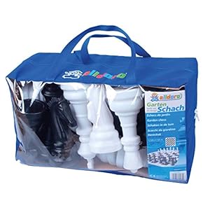 alldoro 60080 Garten Schach, Outdoor Schachspiel, Gartenschach mit 32 Schachfiguren, Riesenschach mit Tragetasche, große…