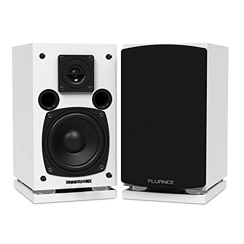 Fluance SXHTBWH High Definition Surround Sound Home Theater 5.0 Channel Speaker System Including Floorstanding Towers, Center and Rear Speakers (White)