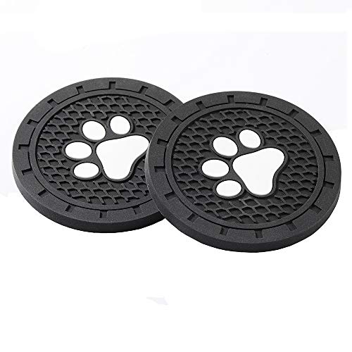 Lipctine 2 Pack 2.75 Inch Soft Paw Rubber Pad Set Round Auto Cup Holder Insert Drink Coaster fit for BMW Ford Chevrolet Silverado for BMW Ford Chevrolet Silverado Jeep Wrangler Liberty GMC Car Truck - Thumbnail 6