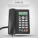 Desktop Corded Telephone with Caller Number Display, DTMF/FSK Dual System, Wired Landline Phone for Home/Hotel/Office, Adjustable Volume, Real Time Date&Week Display, Adjustable LCD Brightness