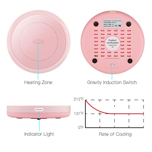 Smart Coffee Mug Warmer, BESTINNKIT Auto On/Off Cup Warmer for Office Desk Use, Heating Pad, Gravity-Induction Beverage Warmer Plate (Up to 131â„‰/55â„ƒ)