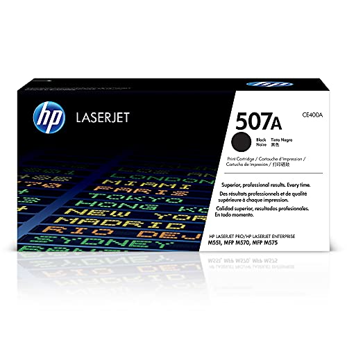 HP 507A (CE400A) Schwarz Original Toner für HP Laserjet Enterprise M551, Color M575, Pro 570, 5.500 Seiten