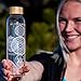 Vibe Bottle Glass Water Bottle 20 Ounce - Drink Clean Fresh Water, BPA-Free Reusable Glass for Beverages Smoothies - Scratch Proof Liquid Container with Nylon Sleeve Bamboo Lid - Durable Recyclable