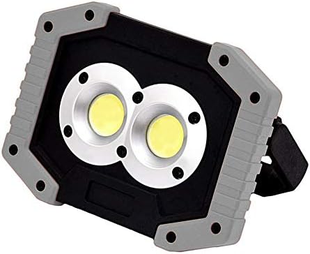 Portable LED Work Light Outdoor Waterproof Flood Lights Emergency Lights Camping Lamp for Hiking Car Repairing Workshop Construction Site (Gray)