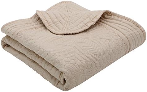 Lullaby Baby Infant Soft Blankets All Weather Lightweight Embossed Quilt, Khaki