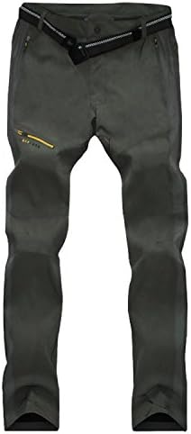 Mens Outdoor Quick Drying UV Protection Pants Breathable Camping Hiking Waterproof Slim Trousers 1123 Army Green Large