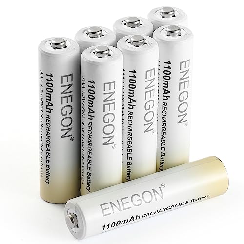 ENEGON AAA Rechargeable Batteries, 8-Pack Ni-MH 1.2V 1100mAh High Capacity, Low Self-Discharge Rechargeable AAA Batteries for Home & Office Devices