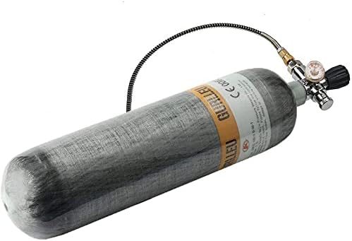 3L Carbon Fiber Air Tank CE Approved PCP Paintball Fill Station Cylinder (3L Air Tank with Red Valve Set)