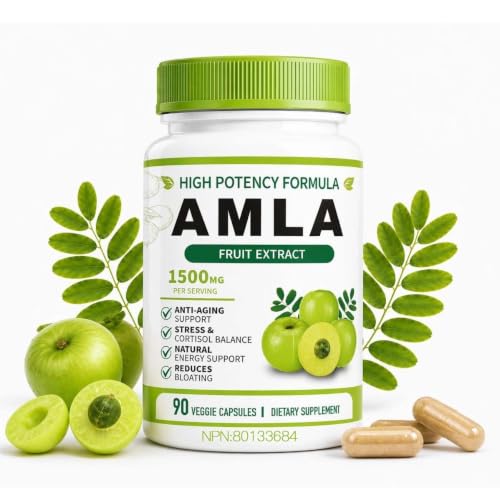 Organic Amla Capsules – Indian Gooseberry Fruit Powder for Daily Vitality, Ayurvedic Wellness Formula, 90 Capsules