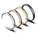 Zuo Bao Hair Tie Bracelet Stainless Steel Grooved Cuff Bangles for Women (4 Colors/Set)