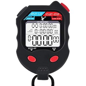 LEAP Stopwatch 100 Lap Professional Digital Sports Timer, Waterproof and Shockproof Stopwatch with Extra Large Number…