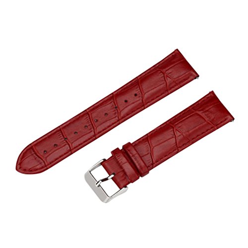 Alonea Replacement Leather Watch Bracelet Strap Band For Samsung Gear S3 Frontier (Red)