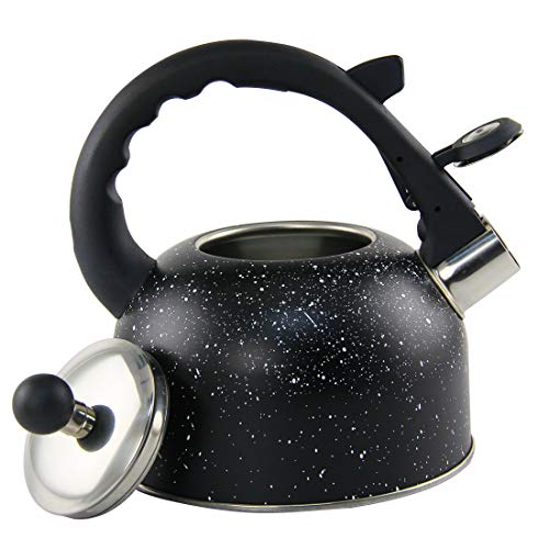 image for Riwendell 2.1 Quart Whistling Tea Kettle Stainless Steel StoveTop Marb