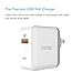 Vinsic USB Wall Charger with Quick Charger Foldable Plug for Galaxy S7/S6/Edge/Plus, Note 5/4, LG G5 V10, HTC 10 and More