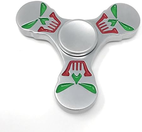 BLACKDIGITAL Grey Silver Metal Skull New Fidget Spinner Fidgit Spinners Fidget Toy Tri-spinner Finger Hand Toys Adhd Best Figit Cube Play Prime Tri Premium Anti-anxiety Ultra Stable High Speed