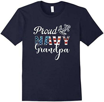 Mens Proud Navy Grandpa T Shirt - Military Grandpa Tee Large Navy