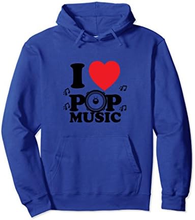 Unisex I Love Pop Music Speakers Musical Hoodie Urban Style XL: Royal Blue