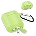 ZALU Compatible for AirPods Case with Keychain, Shockproof Protective Premium Silicone Cover Skin for AirPods Charging Case 2 & 1 (Airpods 1, Night Glow)