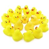20pcs/set OPCC Mini Yellow Rubber Bath Ducks for Child ,Rubber Duck Bath Toy Baby Shower Birthday Party Favors