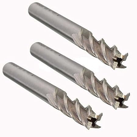Generic 5Pcs/set HSS Straight Shank End Mill Cutter 4 Flutes End Mill Milling Cutter Drill Bits 1/4"x1/4" For Power Tool