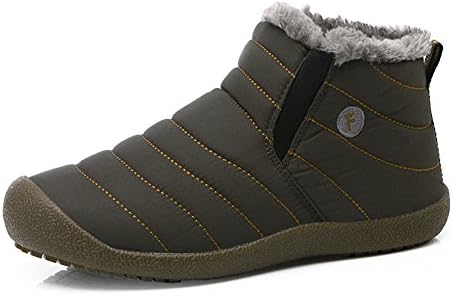 EXEBLUE Enly Winter Snow Boots Slip-on Water Resistant Booties for Men Women, Anti-Slip Lightweight Ankle Boots with Full Fur