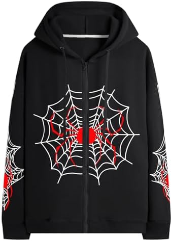 Amazon.com: heyheyshine Unisex Man Woman Y2K Spider Hoodie Gothic