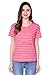 Bearsland Maternity Women's Striped Short Sleeves Maternity Nursing Top Pink Size M