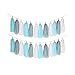 Umiss 23pcs Party Tissue Pom Poms Tissue Flowers Baby Blue White Grey Baby Boy Shower/Party Paper Decorations First Birthday Boy Tissue Flowers Tassel Garland Circle Paper Baby Shower Decorations