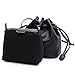 Bucket Bag,YOUNA Genuine Leather Retro Drawstring Bucket Tote Bag For Women With Shoulder Strap Black