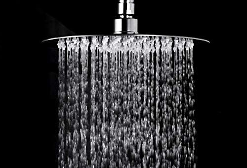 ANMEX 8x8 Ultra Slim Round Rain Shower Head with 15inch Square Arm