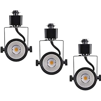Cloudy Bay 8W Dimmable LED Track Light Head,CRI 90+ Warm White 3000K,Adjustable Tilt Angle Track Lighting Fixture,120V 40° Angle for Accent Retail,Black Finish Halo Type - 3 Pack