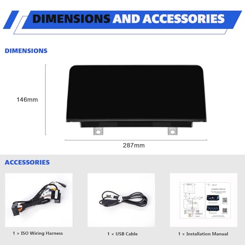 PEMP Linux Screen for BMW 3 Series F30 X1 F48 2017-2019 Evo ID6, Support CarPlay and Android Auto Wireless Using OEM Bluetooth Call and Music Function