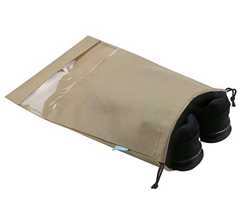 iwill CREATE PRO Shoe Storage Organizer Bags for Shoe Closet, Travel Shoe Storage Pouch for Trip, Khaki, 10pcs