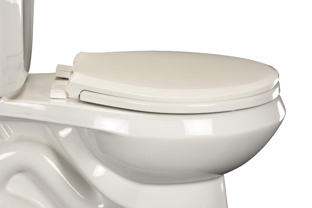 Biscuit Centoco 3700SC416 Round Plastic Toilet Seat with Safety Close