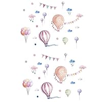 Lovfa 2PCS Hot Air Balloon Removable Wall Decals Stickers Wall Decor Home Art Mural Wallpaper