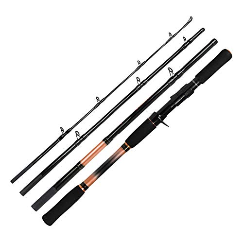 Fiblink 4-teilige 2,5 m Angelrute aus Kohlefaser, Spinn- und Wurf, für Reisen, tragbar, leicht, empfindlich… – Bild 6