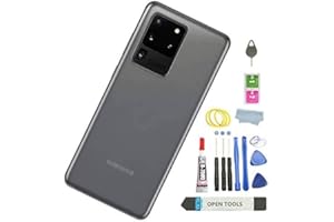 TEAMPLAYER Galaxy S20 Ultra Back Glass Replacement Back Cover Glass (Waterproof) with Camera Lens Glass Parts Housing Door for Samsung Galaxy S20 Ultra 5G +Tools (Cosmic Gray)