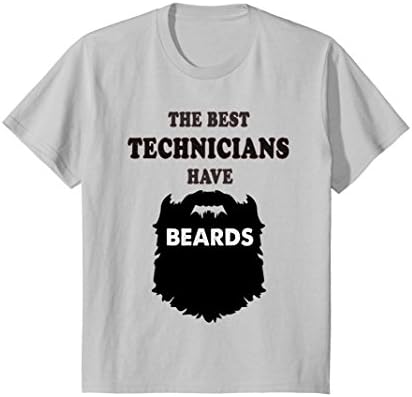 Kids bearded Technician gift tshirt, beard Technics men tee shirt 4 Silver