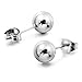 Jstyle Jewelry Stainless Steel Mens Womens Ball Stud Earrings 6 Pairs 2-7mm
