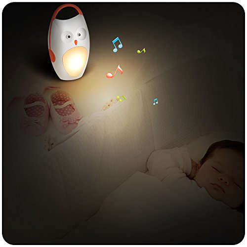 SOAIY Baby Aid Night Light & White Noise Sound Machine & Portable Sleep Soothing Owl Lamp with 4 Natural Sounds and 3 Lullabies,Battery Powered, Auto-off Timer - Thumbnail 3