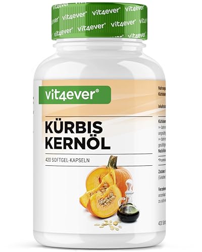 vit4ever Kürbiskernöl Kapseln - 420 Kapseln - 3000 mg pro Tagesdosis