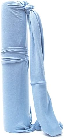 HolisticFit Yoga Mat Bag - Large Capacity Durable Tote Sling Carrier with Side Pocket. Washable Cotton Carrying Bag with Unique Unisex Design. Fits Most Size Yoga and Gym Mats. (Light Blue)