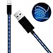 Charging Cables,AoLiPlus 6FT Visible Flowing EL Light LED Charging Cords Sync Data Cord Compatible with Phone 7/7 Plus/ 6/6 Plus/ 6s/ 6s Plus /5/5s/SE Pad/Pod and More 1.8M - Blue