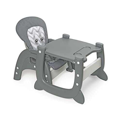 Badger Basket Envee II Baby High Chair with Playtable Conversion, Gray/White