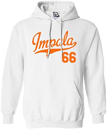 Shirt Boss Unisex Impala 66 Script &amp; Tail HOODIE XL White / Orange